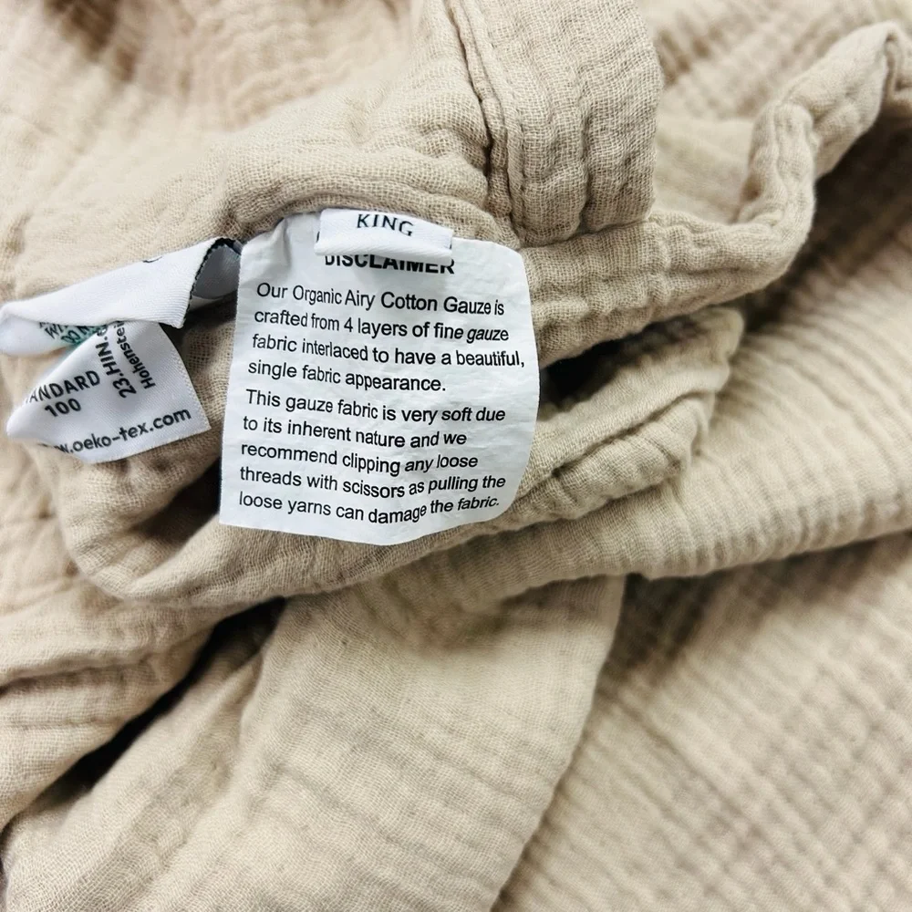 QUINCE Organic Airy Gauze Duvet Cover Set King/Cal King Dune 6586